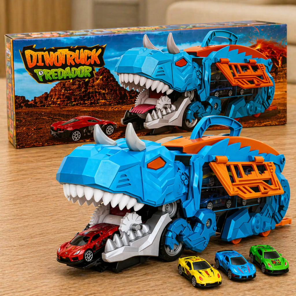 DINO TRUCK CARRINHO PAPA CARRINHOS DINOSSAURO CEGONHA CONJUNTO DE CARRINHOS INFANTIL  CAMINHÃO TRUCK