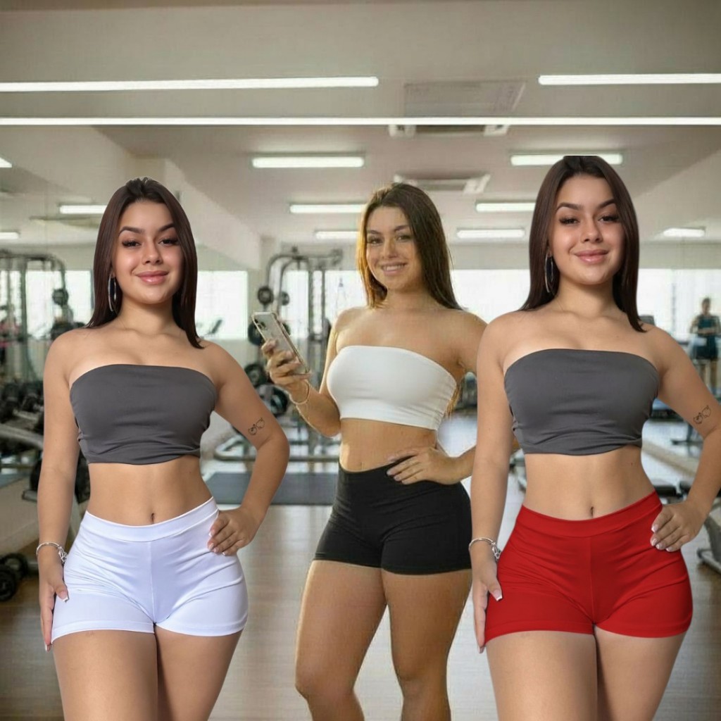 Shorts Feminino Curto Academia Suplex fitness Praia Esporte Ginástica Pole Dance