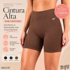 Bermuda Trifil Feminina Fitness Sem Costura Secagem Rápida Sem Transparência