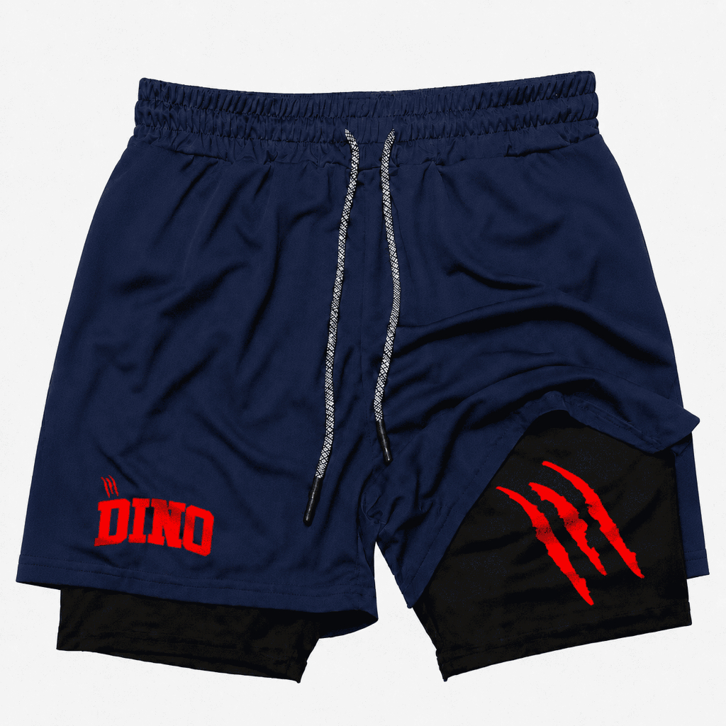 Short Masculino Bermuda 2 em 1Compressão Dry Fit Plus Size Crossfit Academia Musculação Dino
