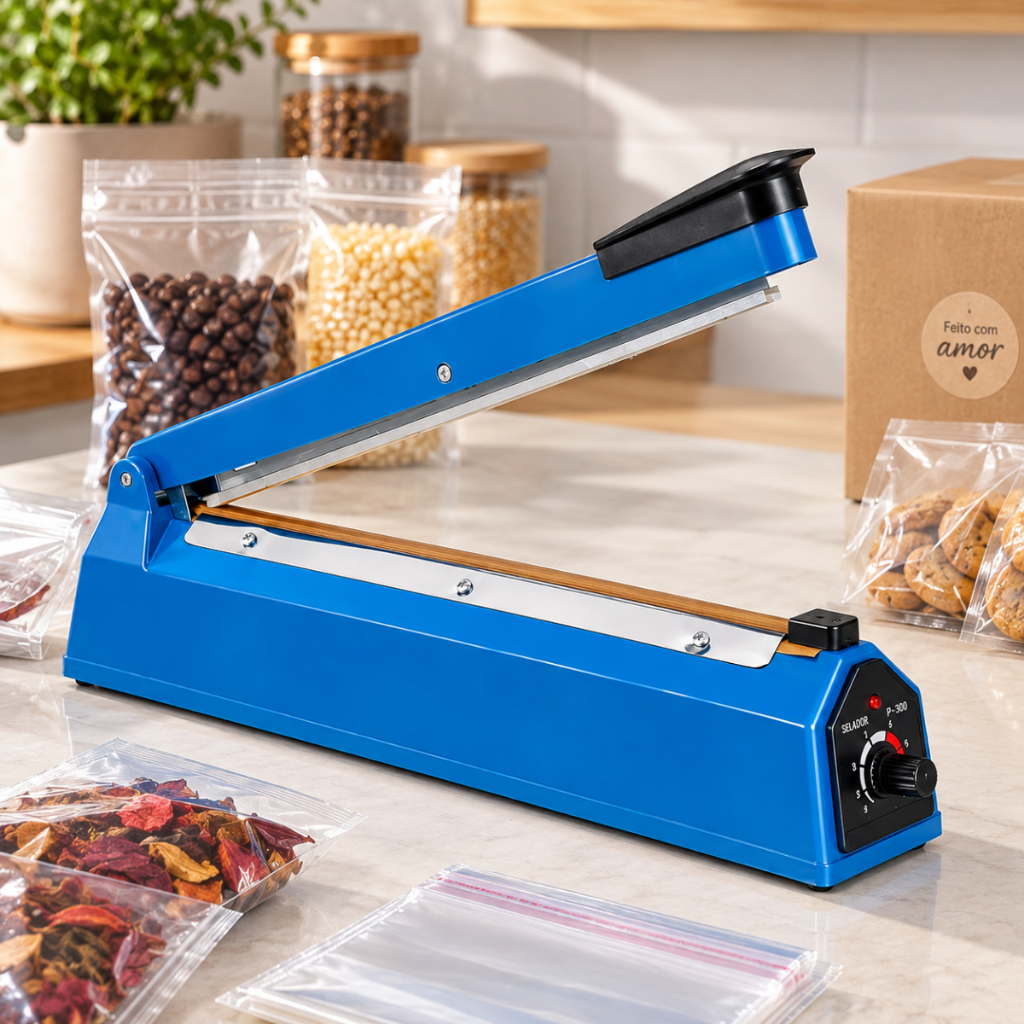 Seladora Manual de Mesa para Sacos Plásticos e Embalagens