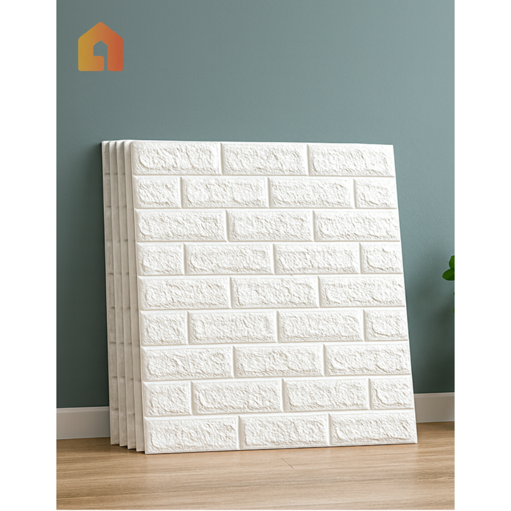 Painel 3D Adesivo de Parede Tijolo Branco Decoração de Casa à Prova D’água Anti Mofo