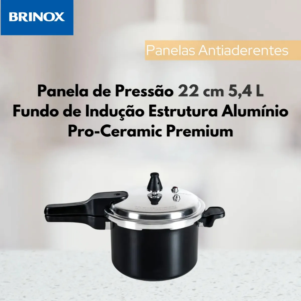 Panela de Pressão Ceramic Life Super com indução 5,4l Brinox