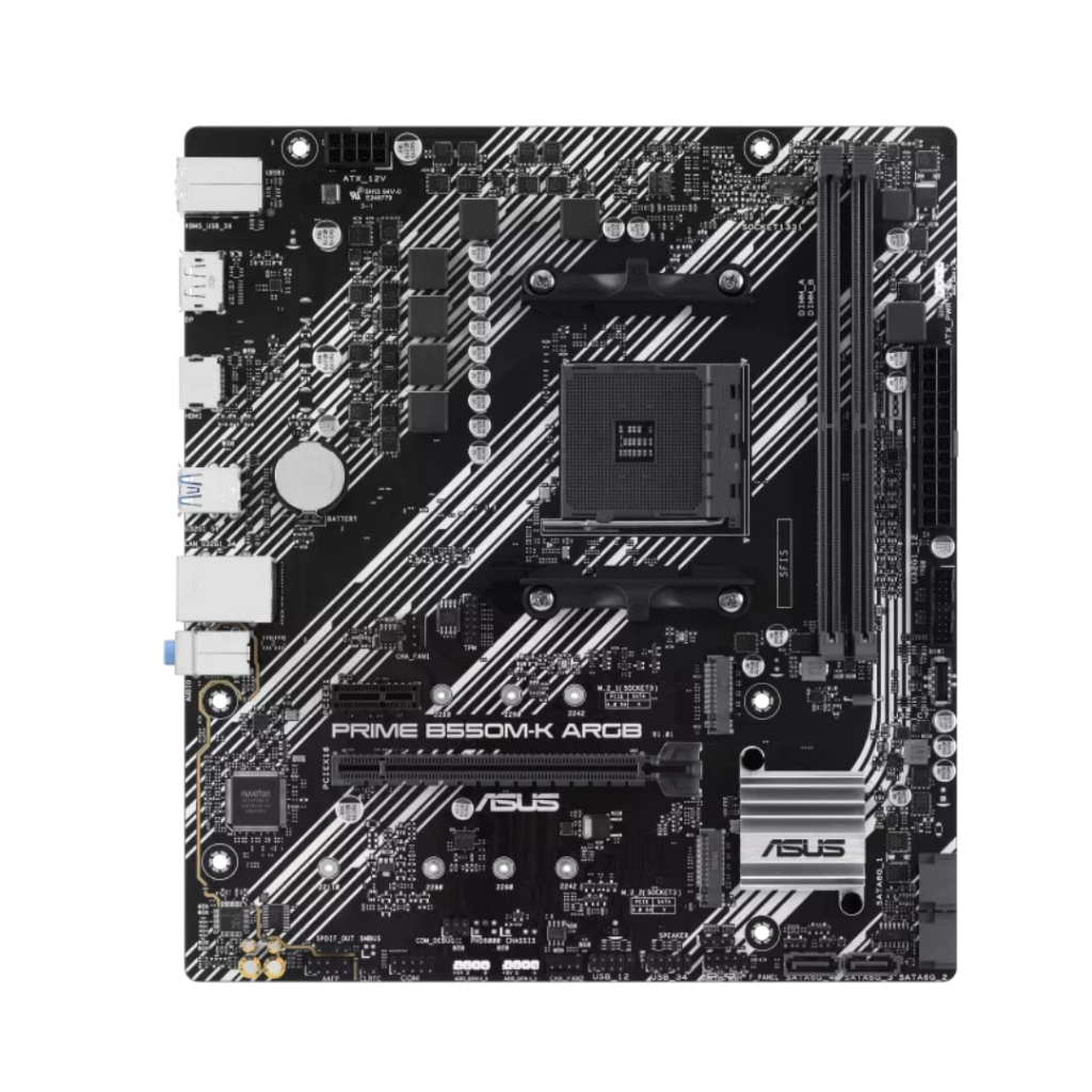 Placa-Mãe ASUS Prime B550M-K ARGB, AMD AM4, Chipset B550,…