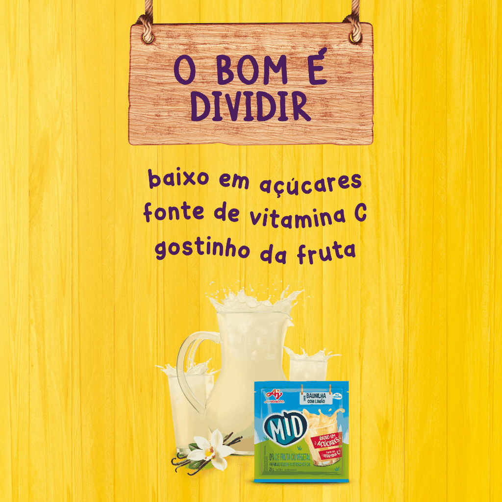 Kit Refresco em Pó MID® Sabor Baunilha Com Limão Com 5 Unidades de 20g · foto 2