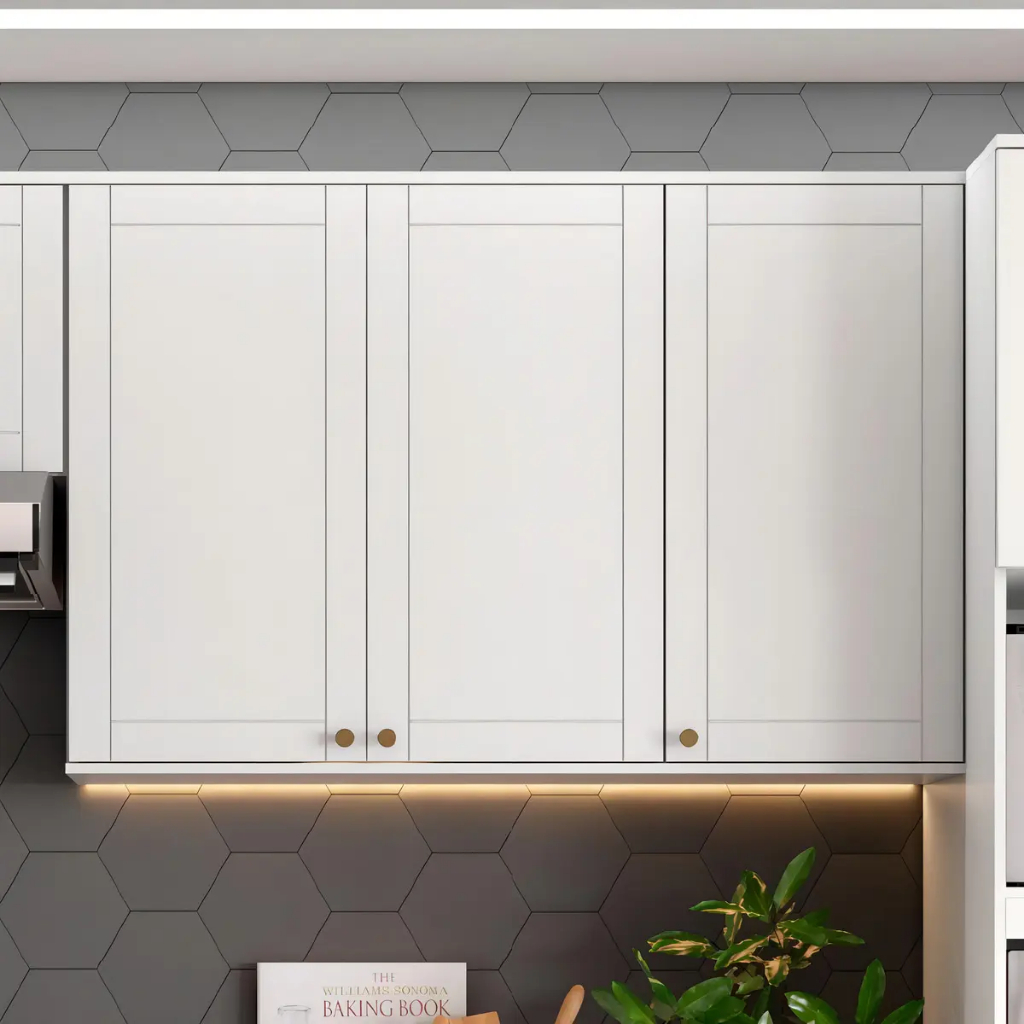 Armário Aéreo Milla 3 Portas Branco MDF 120cm Carraro