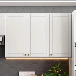Armário Aéreo Milla 3 Portas Branco MDF 120cm Carraro