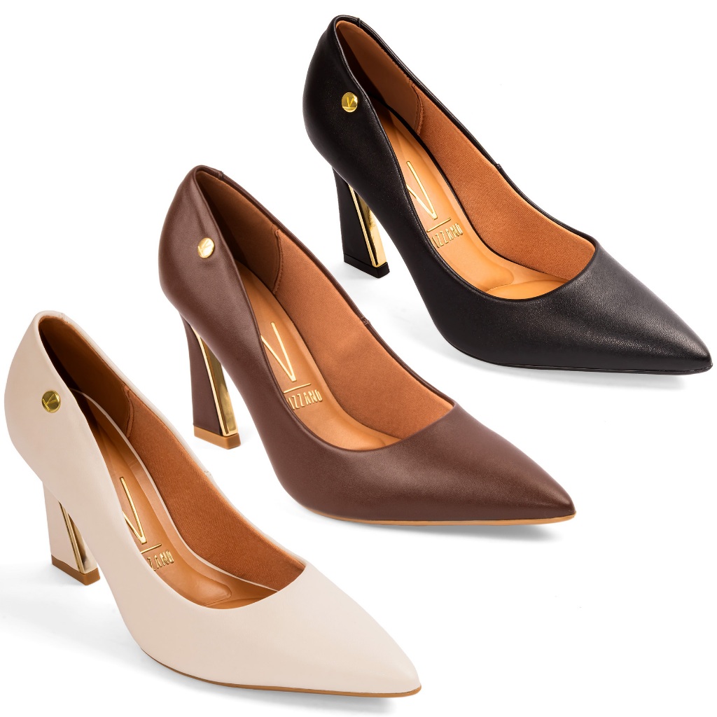 Scarpin Vizzano Salto Alto Fino Moda Moderno Lançamento 1388