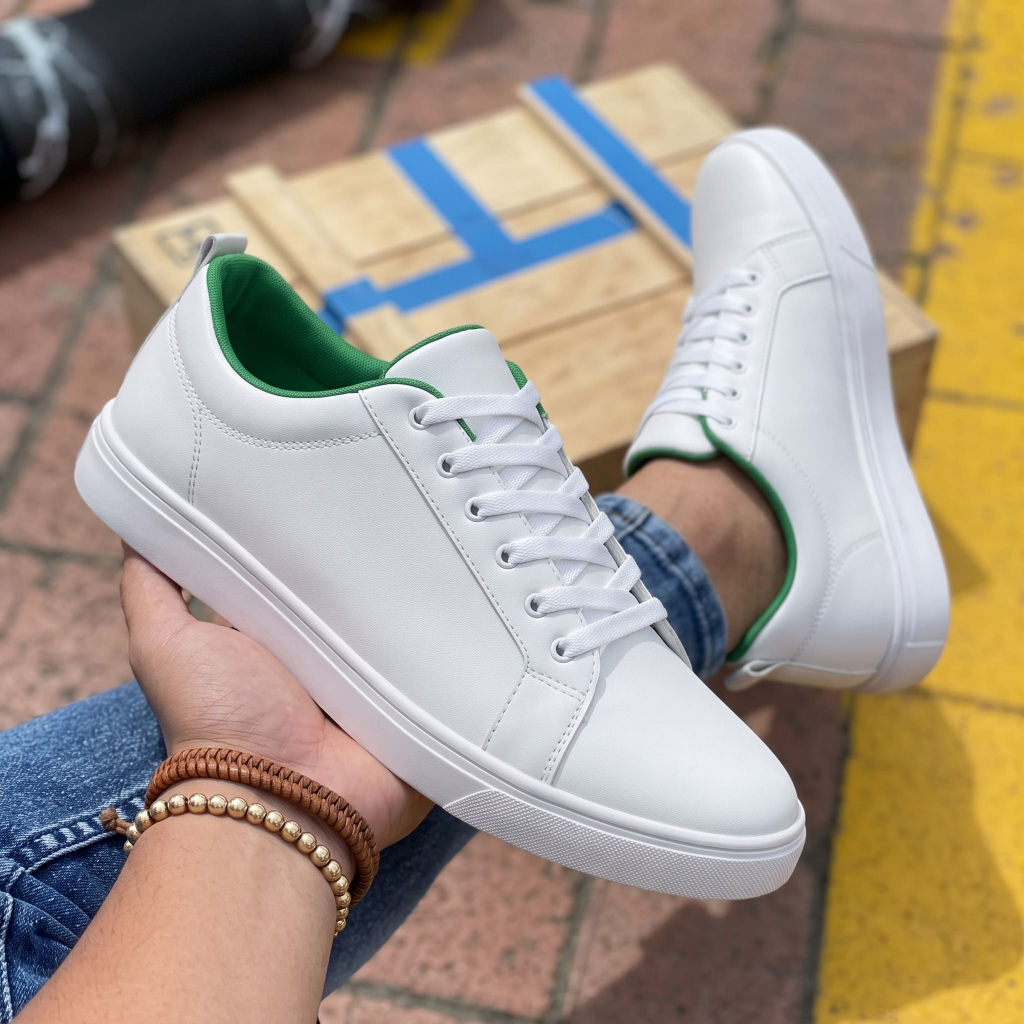 Tênis Casual Masculino Sneakers Básico Estiloso Couro Sintético Leve Macio Passeio Trabalho