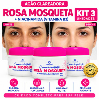 Kit 3 Cremes Rosa Mosqueta com Niacinamida
