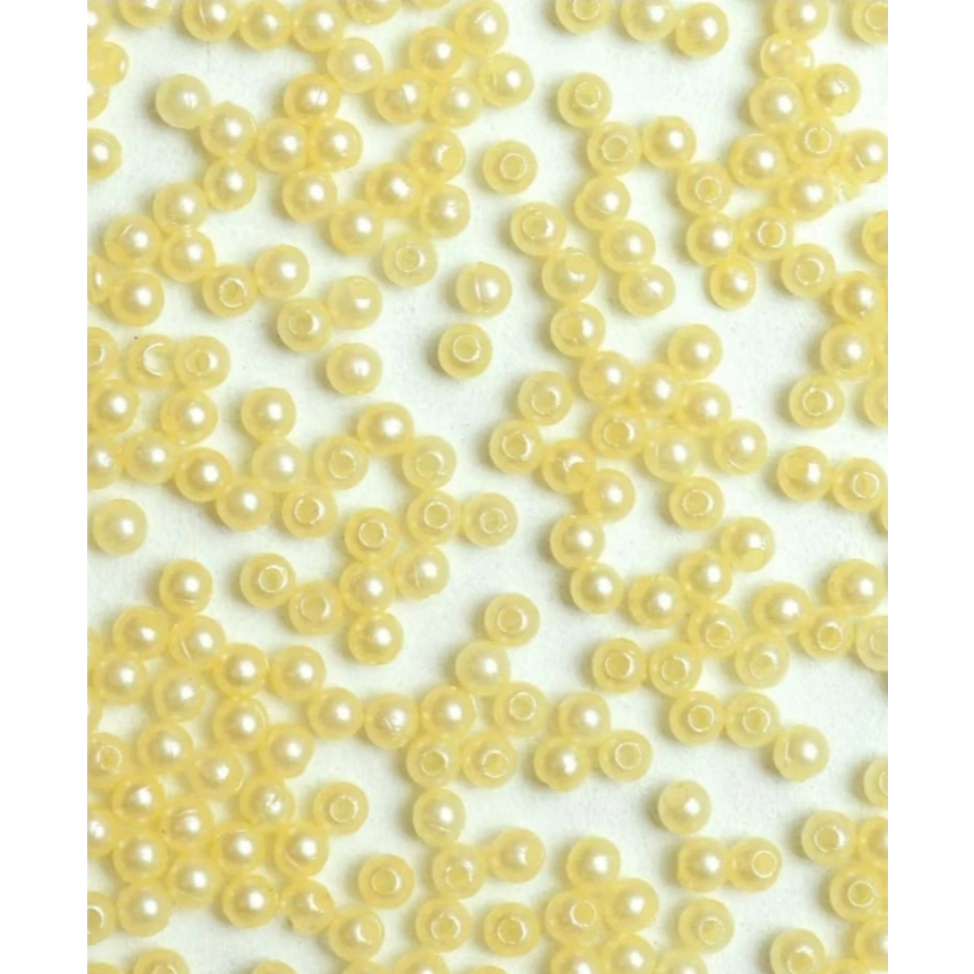 1000 aprox Perolas  3mm Cor: Perola  Com furo.