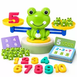 Brinquedo Educativo Balança Sapo Matemática Adição Subtração TEA TDAH Coordenação Motora Pais Professor