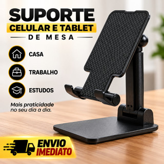 Suporte de Mesa para Celular e Tablet Dobrável Ajustável Portátil.
