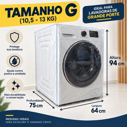 CAPA MAQUINA DE LAVAR ROUPAS LAVA E SECA ABERTURA FRONTAL LG SAMSUNG DIVERSAS MARCAS 10,5KG a 13KG