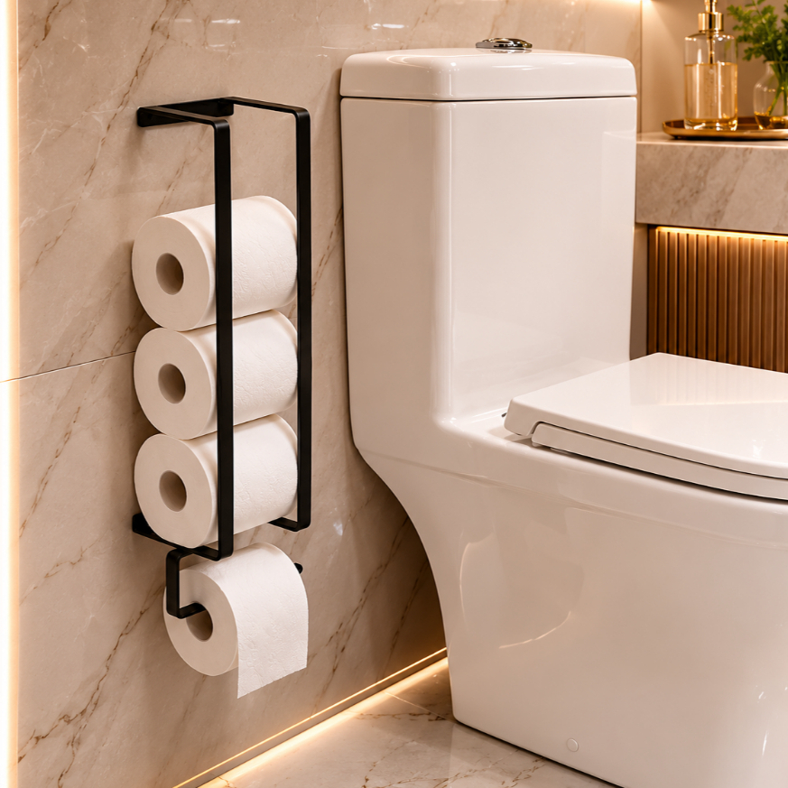 Suporte de Parede para Papel Higiênico Design Moderno Prático e Funcional