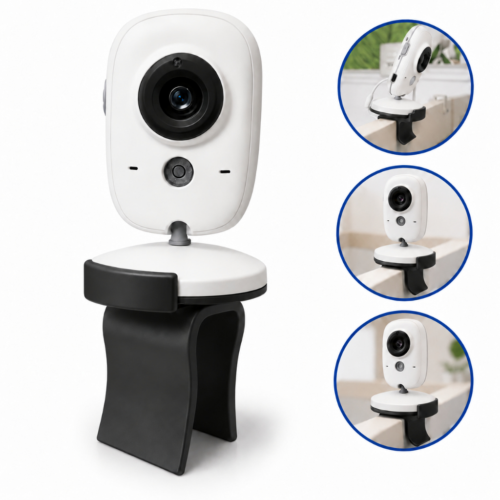 Suporte Babá Eletrônica Baby Monitor para Berço Ajustável Seguro Fácil Instalar Universal Encaixe por Pressão