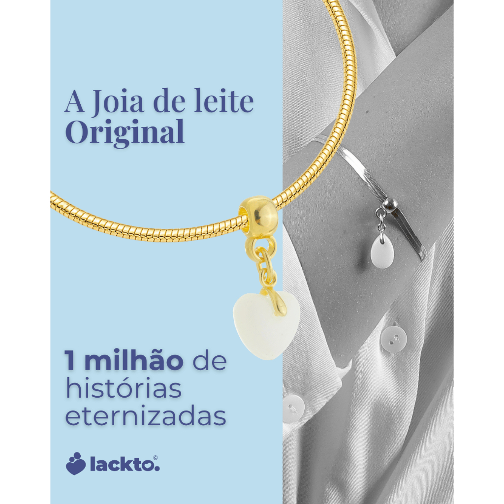 Berloque com Pulseira de Leite Materno Lackto | Nova Mãe | Faça Você Mesma | Kit para Fazer Joia | Amor de Leite