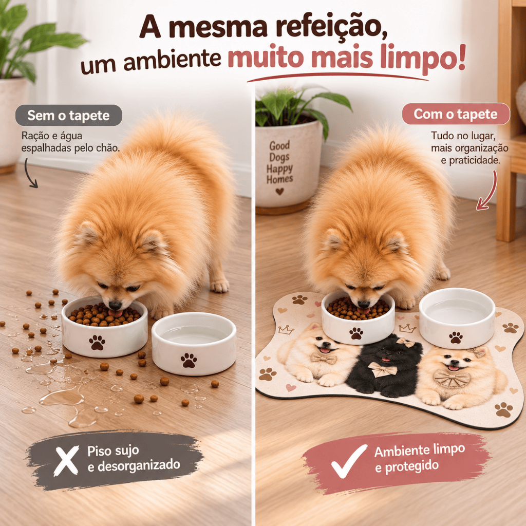Tapete Comedouro Lulu da Pomerânia Spitz Alemão Antiderrapante 29x43cm — imagem 2 de 2