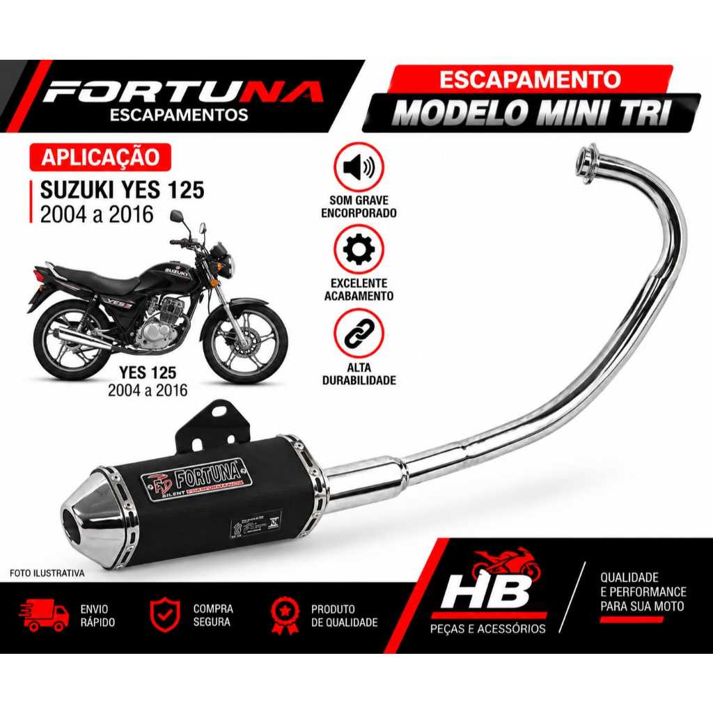 Escapamento fortuna Suzuki Yes 125 Mini Tri