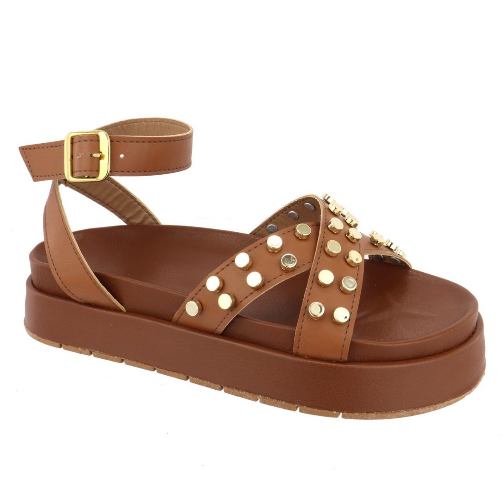 Sandália Flatform Papete Sola Alta Bolinhas Elegante e Confortavel Lançamento