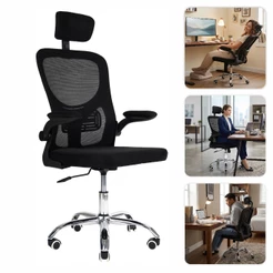 Cadeira De Escritório Secretária Estofado Mesh Home Office Altura Ajustável Giratória