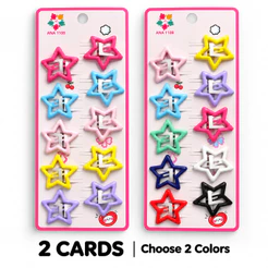 ANA1108 conjunto 20unidades Presilhas de Cabelo Estrela Coloridas Antiderrapantes Estilo Dopamina