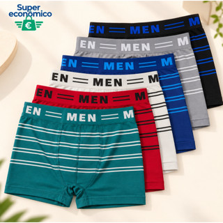 Cueca Boxer Masculina Listrada Confortável Algodão Elástico Roupas Íntimas Masculinas