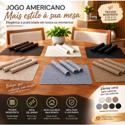KIT 4 a 6 Jogo Americano Mesa Posta Jantar Contém Jogo de Mesa Sousplat