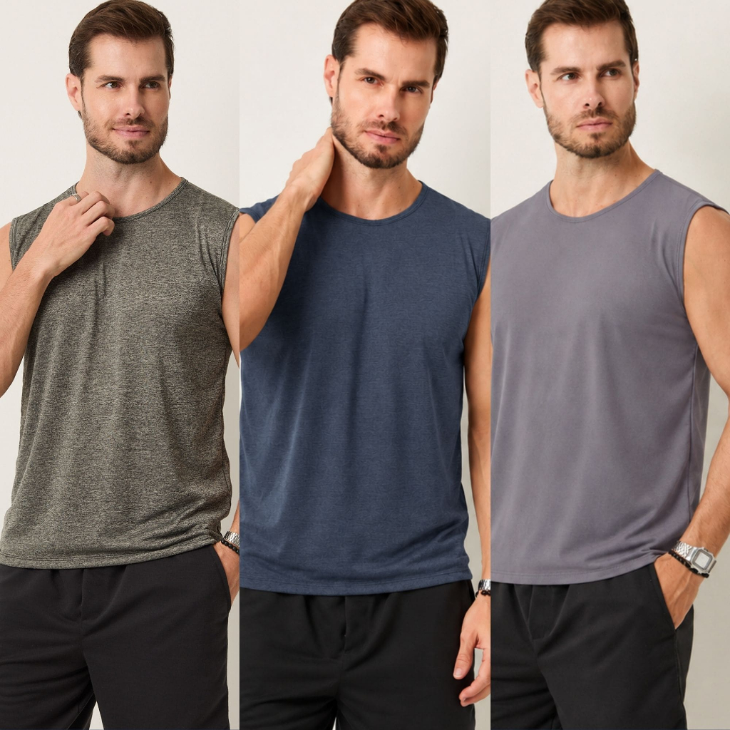 Regata Masculina Dry Rajada Oversized Academia Treino Esportiva Leve Confortável Sem Manga