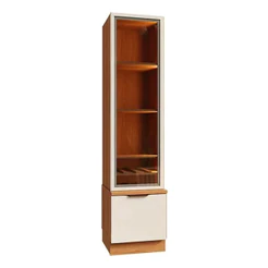 Cristaleira 2 Portas com LED e Espelho Reflecta Noble MDP/MDF Moderna para Sala de Jantar