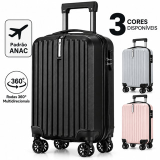 Mala de Viagem de Bordo 10Kg Padrão Anac Com Cadeado Bagagem de Mão Rodinhas 360º Premium Multmaxx