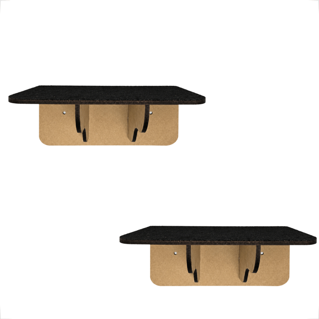 2 Prateleiras Escada Para Gatos Prateleira Suspenso De Parede Em MDF Com Carpete Envio Rápido