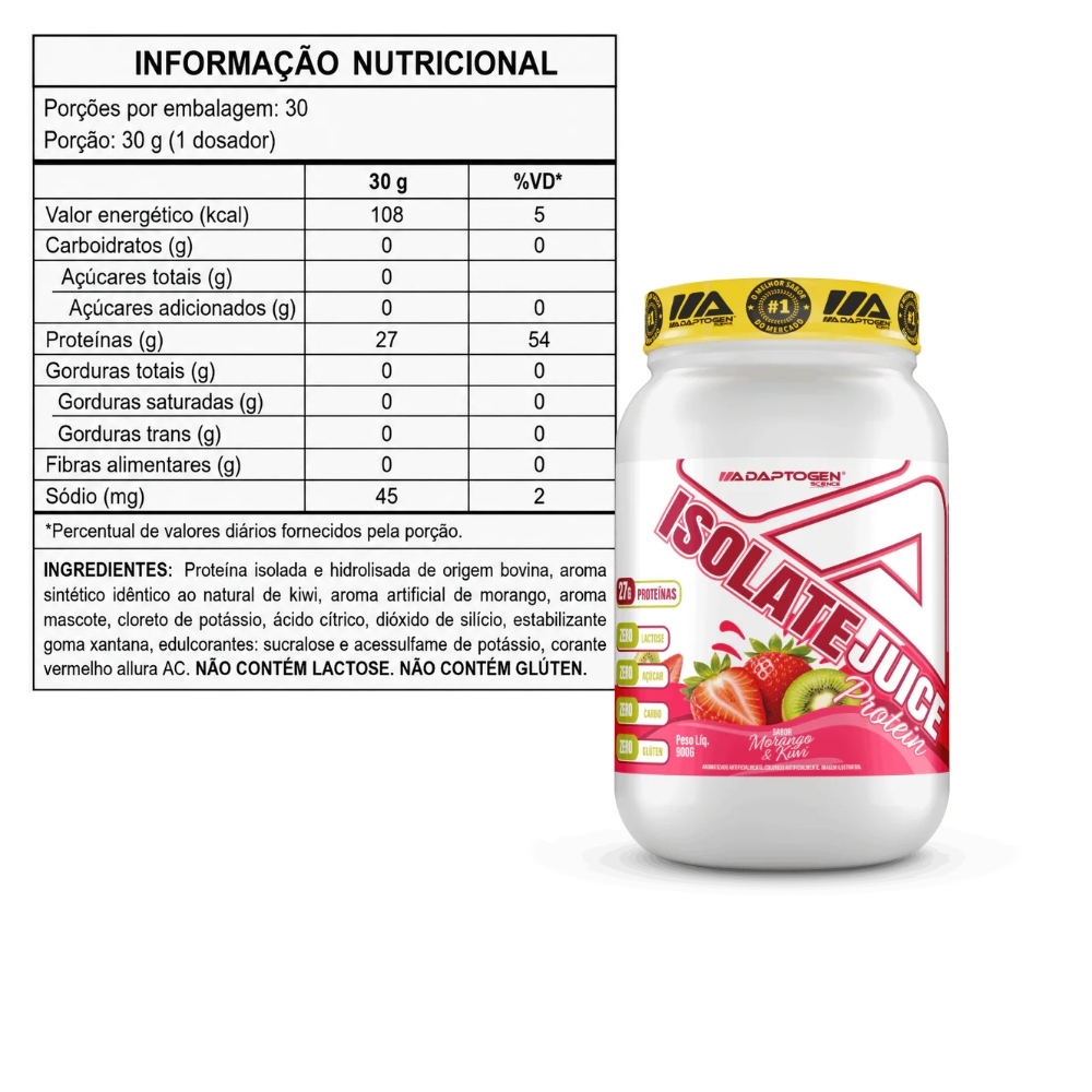 Whey Protein Isolate Juice 900g Adptogen — imagem 2 de 2