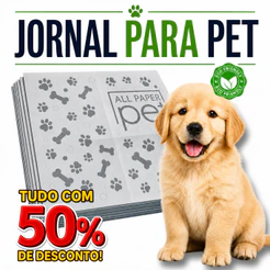 Jornal Pet 1kg a 5kg 60 a 300 Folhas para Cães Gatos Adestramento Xixi Multiuso