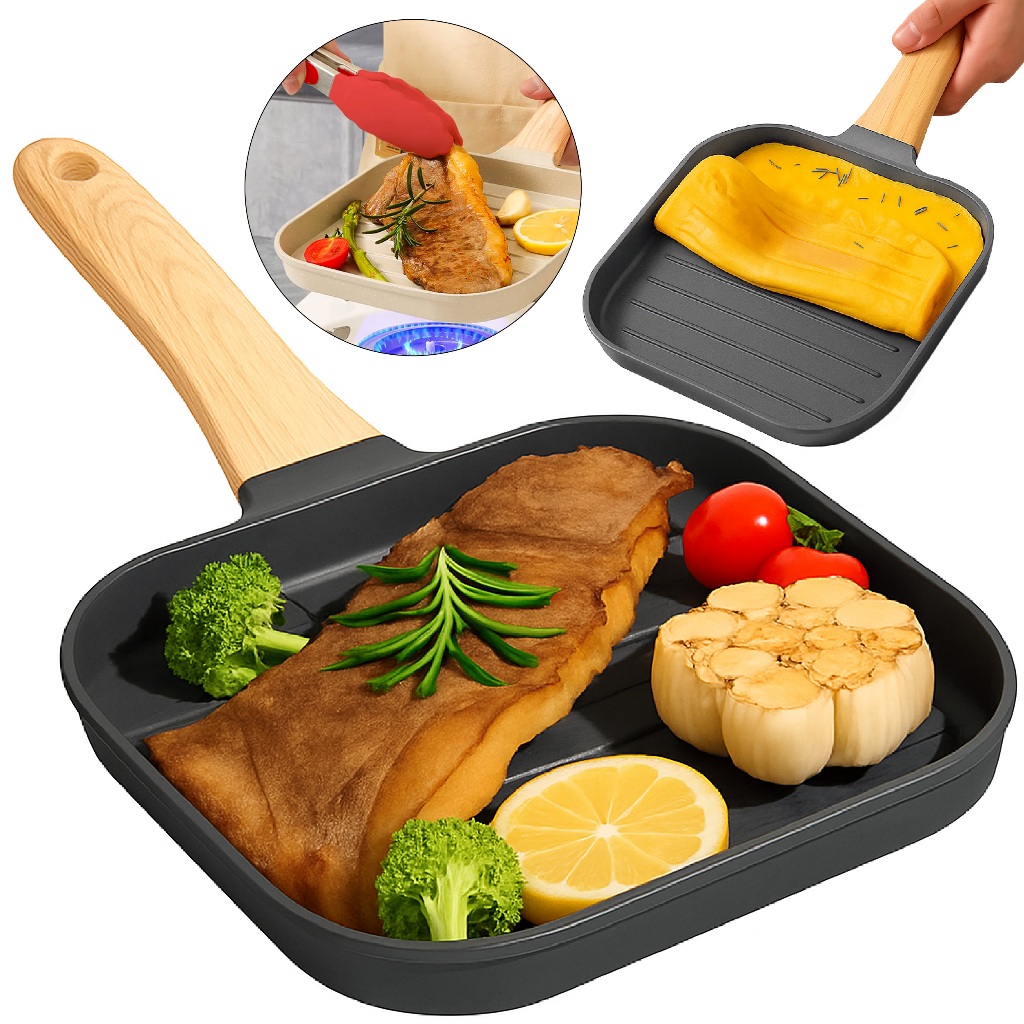 Panela Frigideira Japonesa De Alta Qualidade Quadrada Antiaderente Cerâmica Multifuncional Frigideira Top