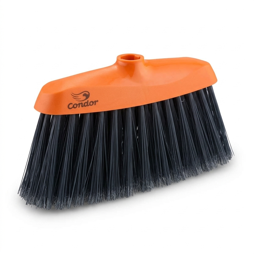 Vassoura Condor Simples Caseira Colorida Cerdas Duras Sem Capa Limpeza Faxina Unidade Sem Cabo