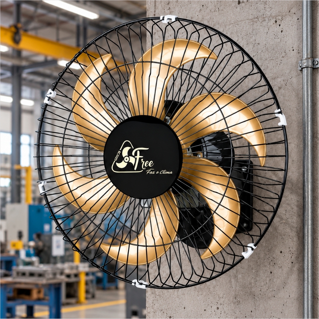 Ventilador Parede Delta Free Ventilador 40cm 140W Oscilante Ventilador Bivolt Preto Venti-Delta Comercial