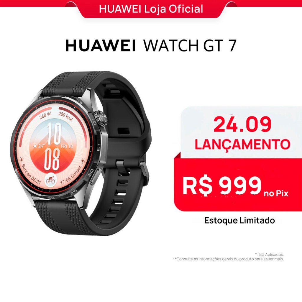HUAWEI WATCH GT 7 SERIES | 41mm/ 46mm | Smartwatch Relógio | GPS Integrado | AMOLED 1,47" | 5 ATM + IP69