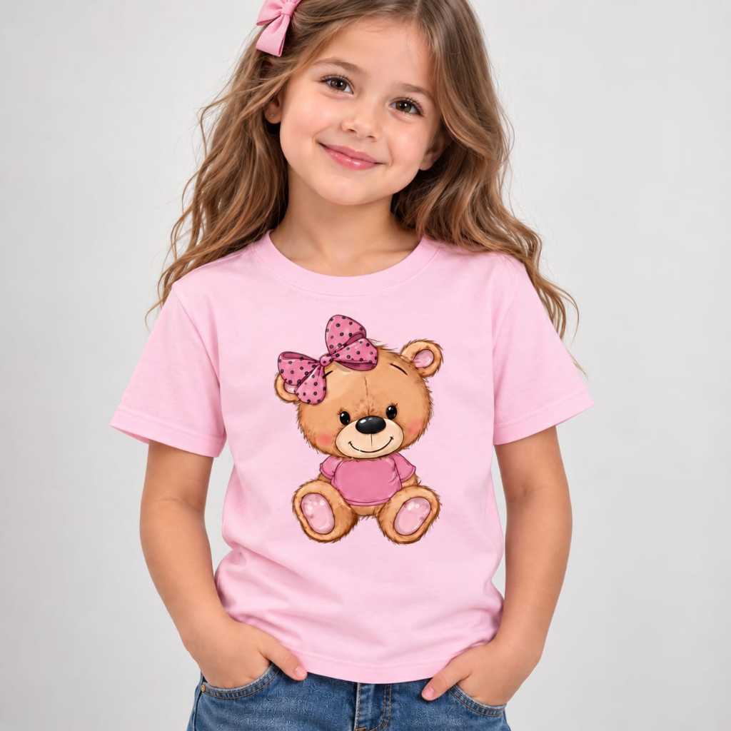 Camisa Camiseta Urso100% Algodão Infantil Unissex Blusa Com Estampas Exclusivas Envio Imediato