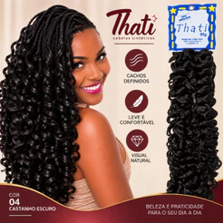 Cabelo Sintético Thati Deby Cacheado 80g Fio a Fio ou Crochet Braid 60cm