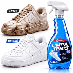 Limpa Tênis Provita Spray Premium 500ml Remove Encardido Sujeira Pesada Manchas Solado Branco Restaura Calçados Colorido
