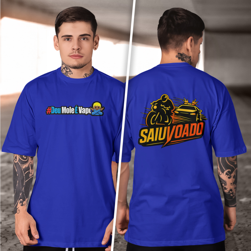 Camisetas Masculina deu mole e vapo saiu voado  Gola Redonda Estampado 2026 tecido confortavel