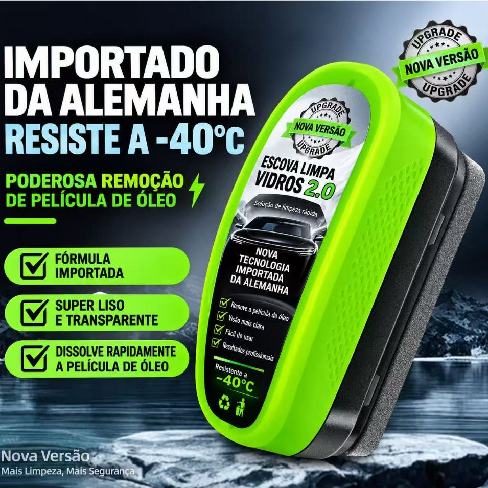 Escova Limpa Vidros Automotiva Removedora de Película de Óleo para Para-brisa e Retrovisor