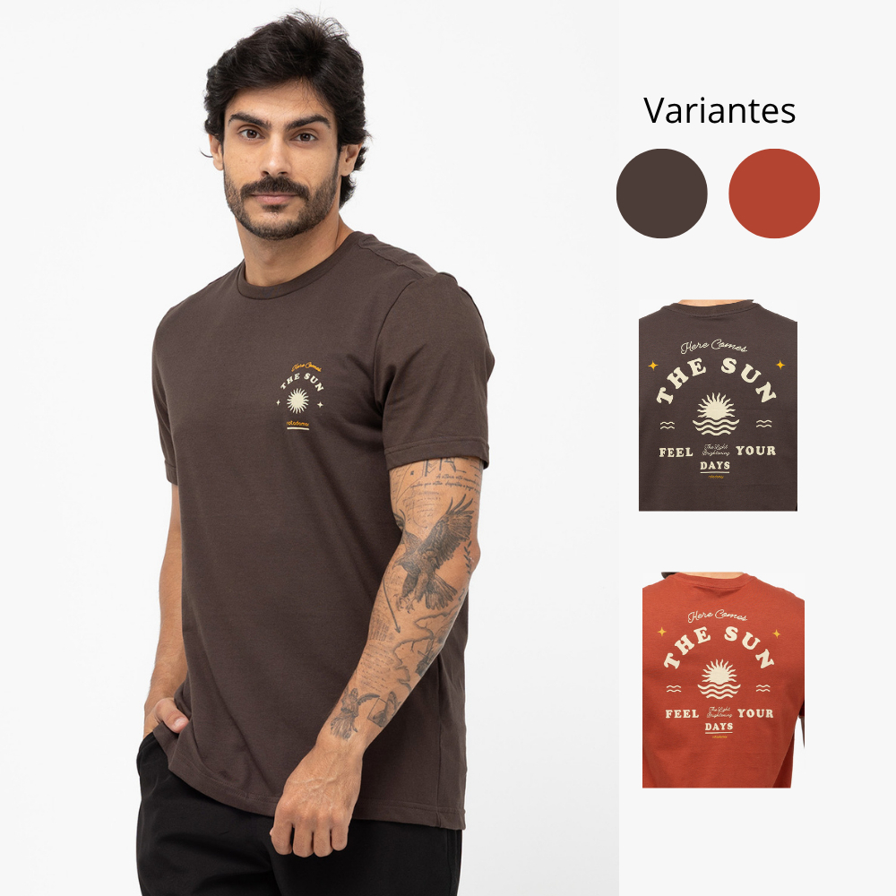 Camiseta Básica Masculina Rota do Mar 100% Algodão Estampada Confortável Macia Lançamento