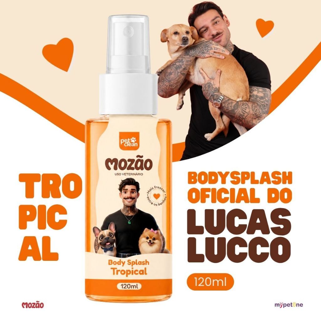 Body Splash Pet Tropical 120ml Mozão Lucas Lucco - Perfume Colônia Para Cães e Gatos Spray