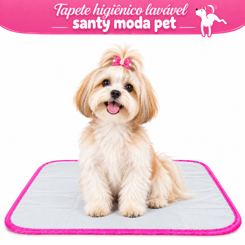 Tapete higiênico para cachorro, Rosa Neon, Tam. 80 x 50 cm, 01 Unid.  Lavável não vaza xixi reutilizável , Rosa Neon