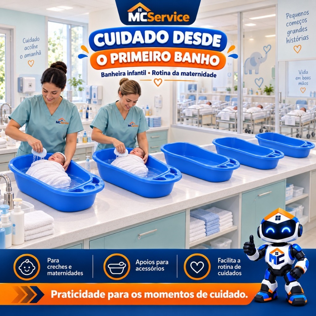 Banheira Infantil 34 Litros Grande para Bebê e Criança com Porta Objetos e Suporte para Shampoo