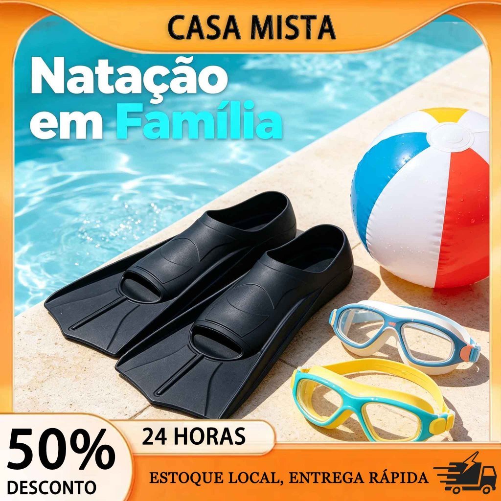 50% OFF Nadadeiras de Mergulho Silicone Confortável para Natação e Snorkel Adulto