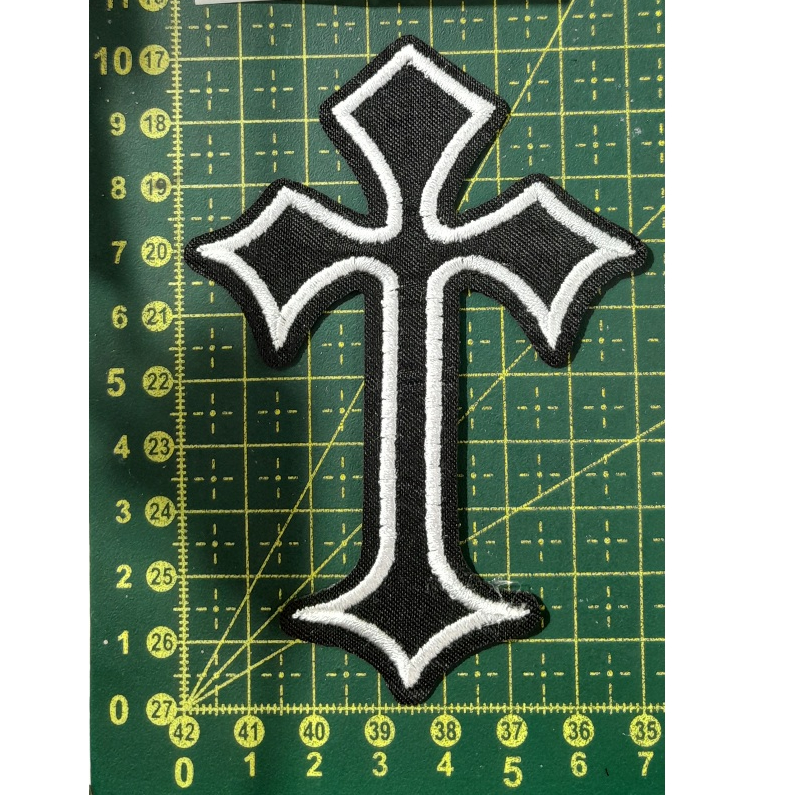 Patch Termocolante Cruz Gotica 10x7 - Gotico Cruz Cemiterio Rock
