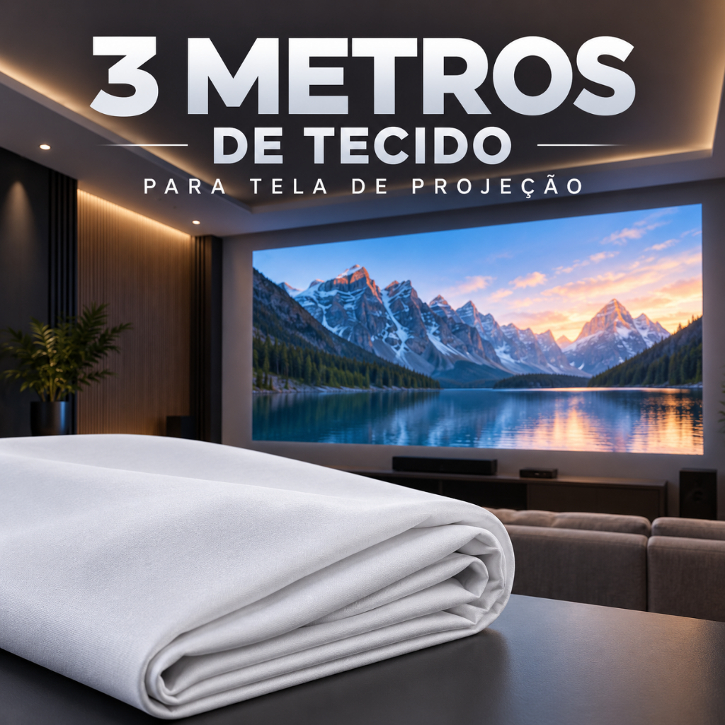3 Metros De Tecido Dry Fit Para Fabricação De Tela Projeção Sistema Anti Reflexo Premium Dobravel